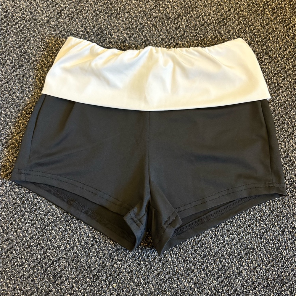 Women's Black and White Shorts